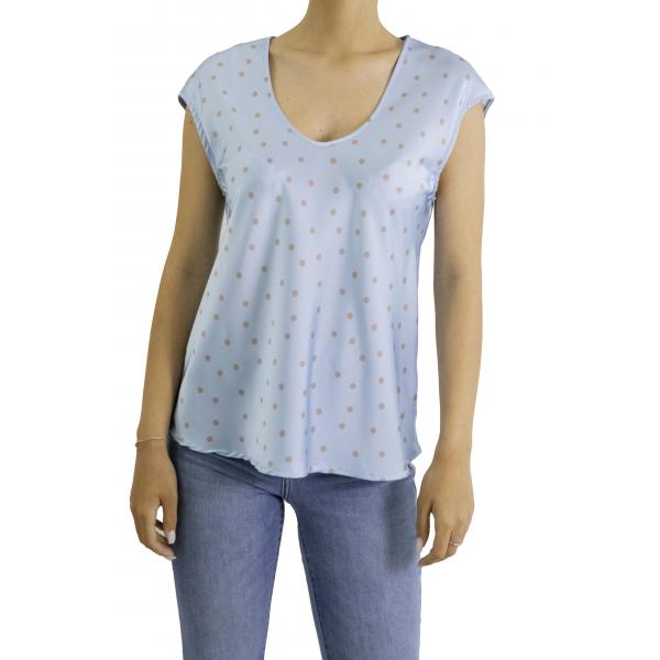 Blusa a pois con scollo a V